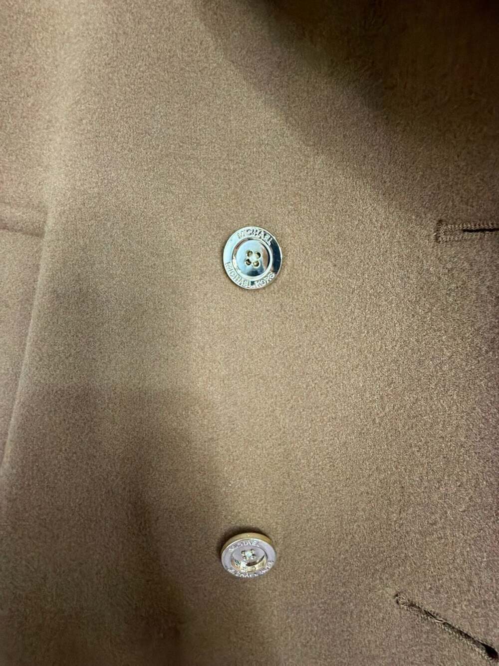 Michael Michael Kors Camel Double-Breasted Short Wool Blend Peacoat - Picture 4 of 8
